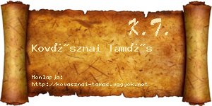 Kovásznai Tamás névjegykártya